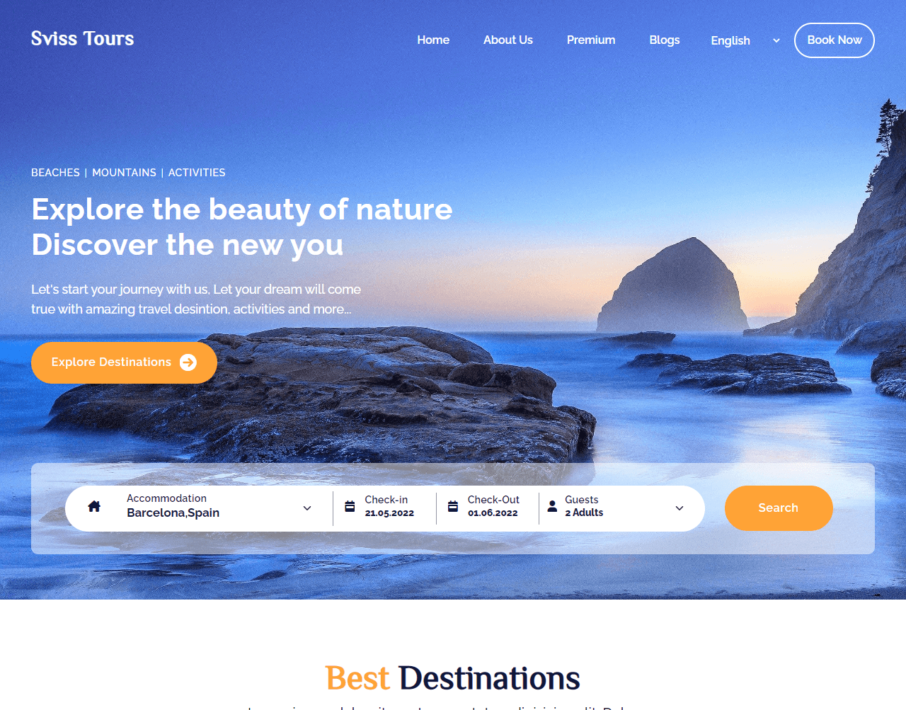 Sviss Tours & Travels Website - Travel project screenshot