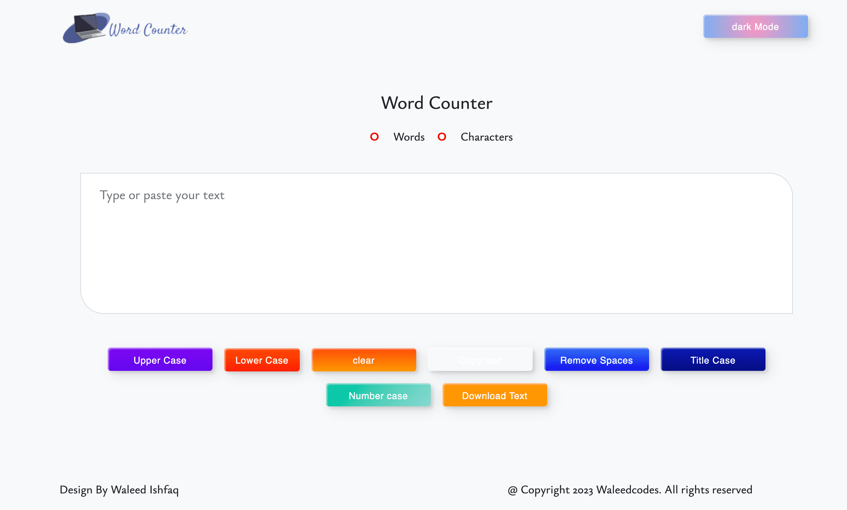 Word Counter App - Apps project screenshot