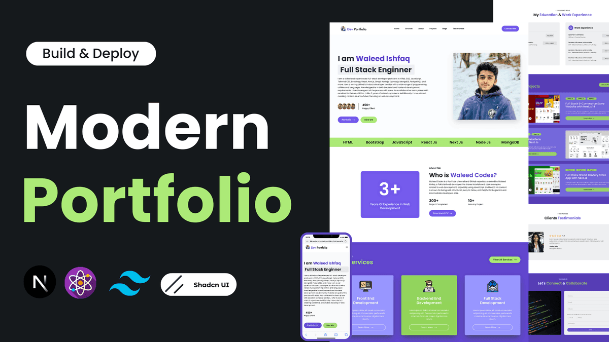 Next.js Animated Portfolio - Portfolio project screenshot